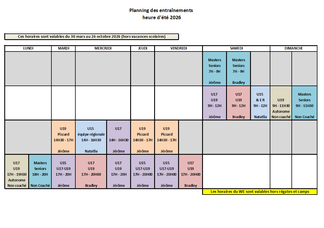 planning Heure d'été 2026